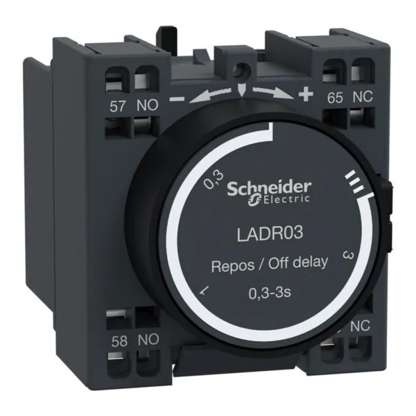 Aikahidastuslohko Schneider Electric TeSys PÄÄSTÖHID. 0,3-3S. 1S+1A