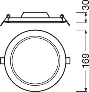 Alasvalo Ledvance Downlight Slim - ALASVALO DOWNLIGHT SLIM DL SLIM DN155 12W/4000K WT
