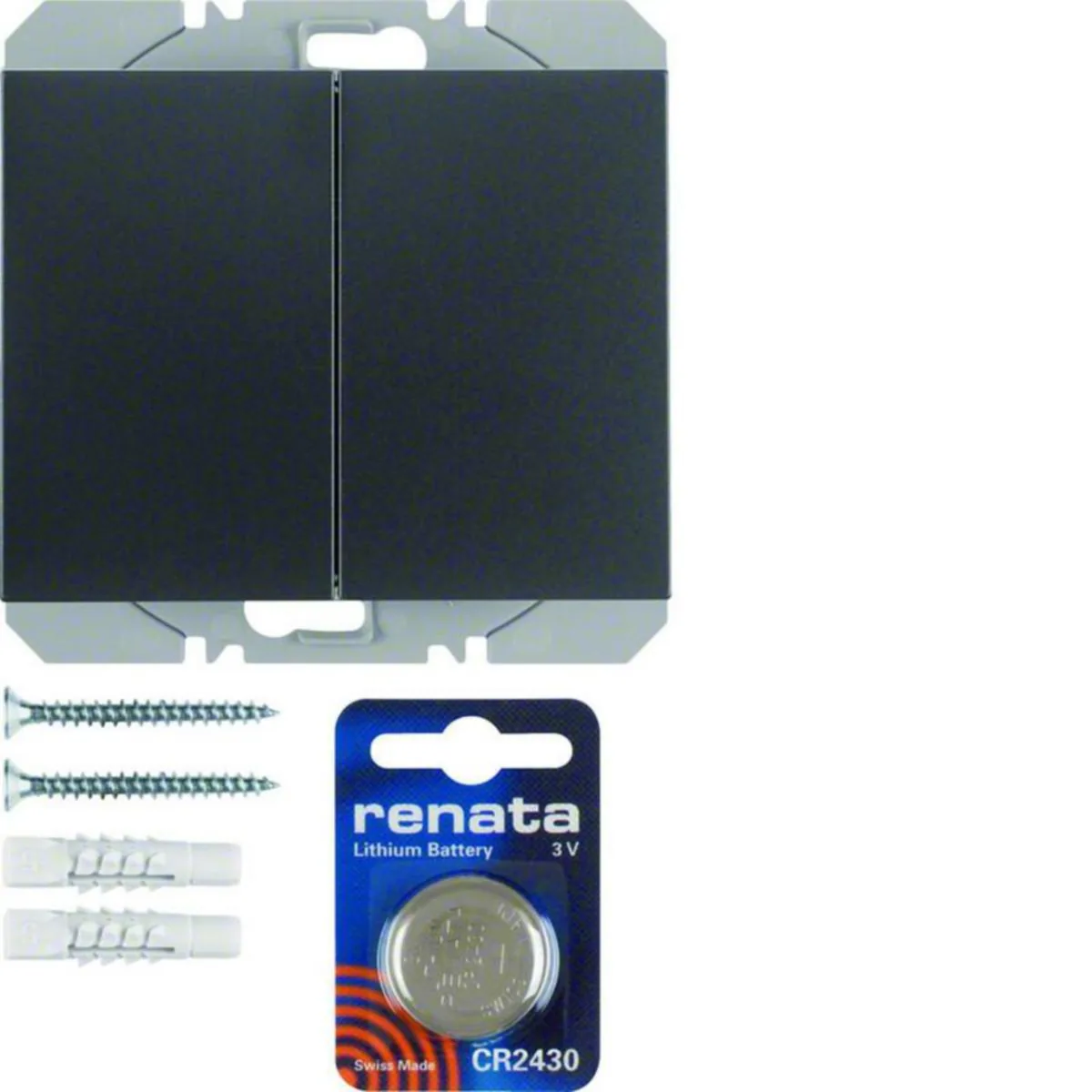 Painike langaton KNX Hager K.1 2OS. PAR 3V QUICKLINK ANT – antrasiitti
