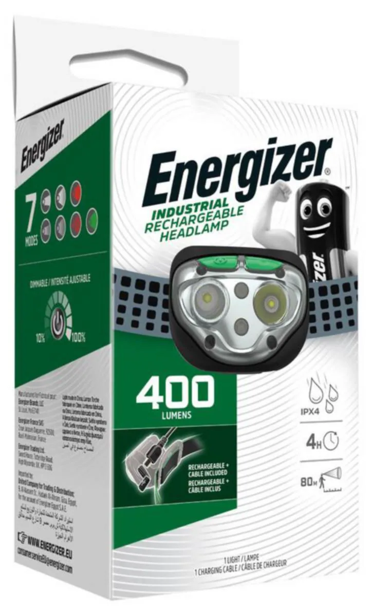 Otsa-/kypärävalaisin LED Energizer Rechargeable - OTSA-/KYPÄRÄVAL. LED ENERGIZER RECHARGEABLE INDUSTRIAL 400