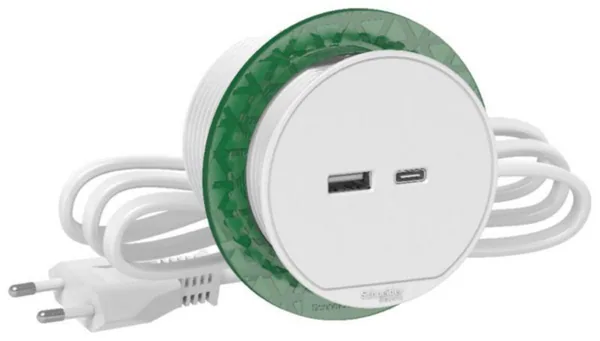 Pistorasiapaneeli Schneider Electric Unica System+ +PÖYTÄYKSIKKÖ XS USB A/C VALK