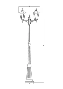Pihapiirivalaisin Airam Kartano Pole Twin - PIHAPIIRIVAL KARTANO POLE TWIN IP44 2XE27 GLC WH