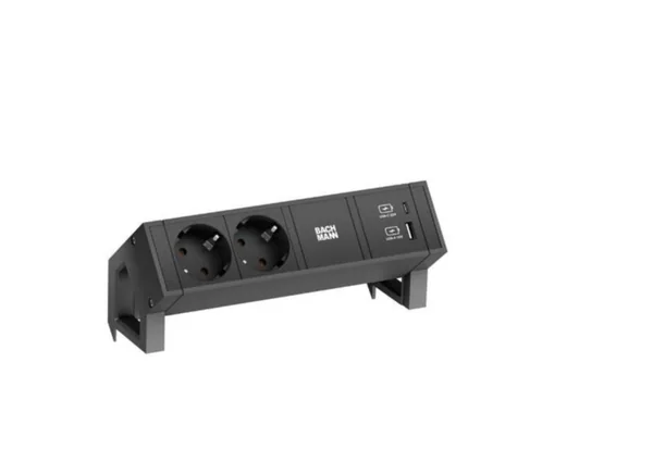 Pistorasiapaneeli DESK2 2X PR + USB A&C 22W