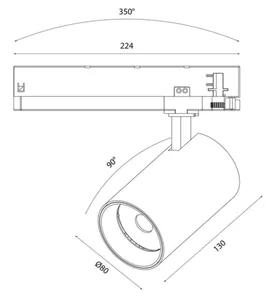 Kohdevalaisin Airam Target M - KOHDEVALAISIN TARGET M IP20 27W/930 2500LM 36D WH