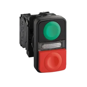 Kaksoiskytkin ja merkkivalo Schneider Electric Harmony XB5 - KAKSOISPAINIKEKALUSTE HARMONY XB5AW73731G5 JA MERKKIVALO