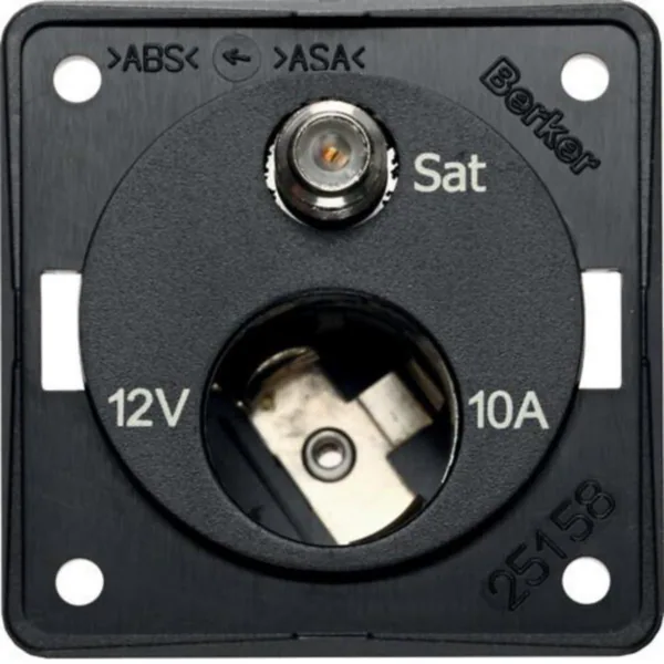 Pistorasia Hager Integro Flow 1AP/10A/12V +SAT IEC black
