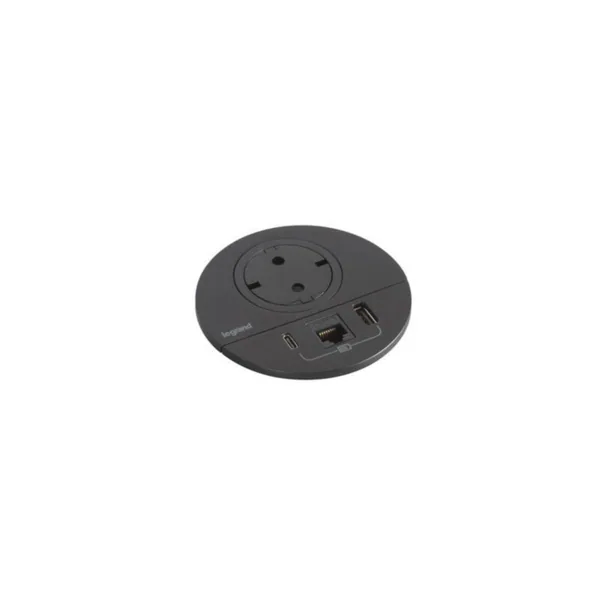 Pistorasiapaneeli Legrand Incara Disq 80 1S USB A+C 15W RJ45 MUS