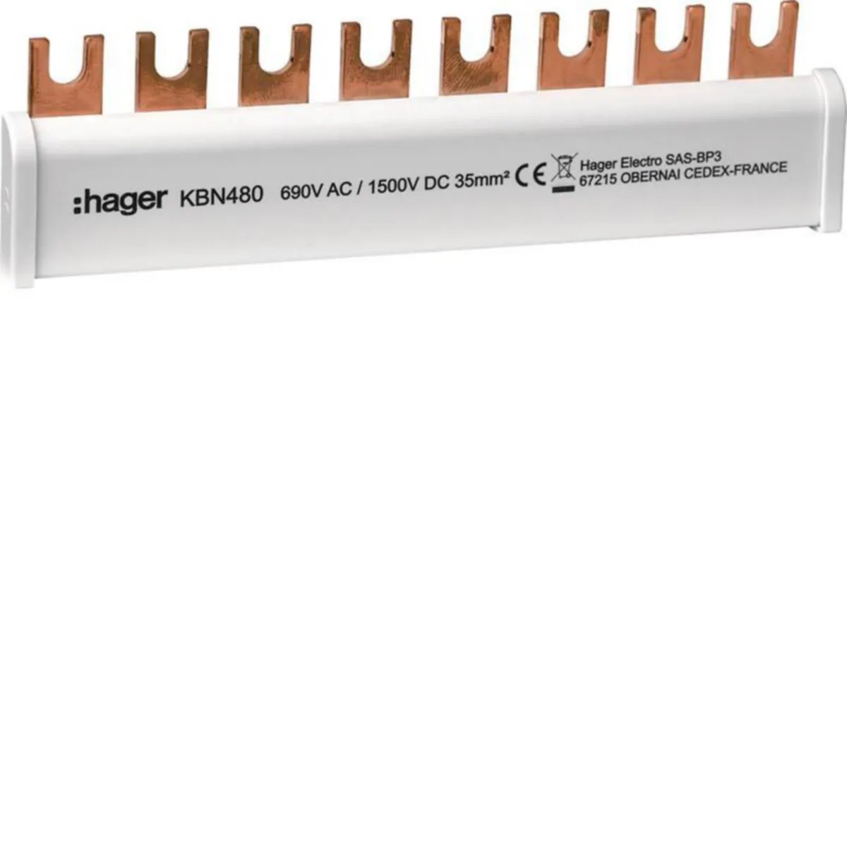 Virtakisko Hager - VIRTAKISKO HAGER KBN480 4N 35MM2 SUOJ. SPA180