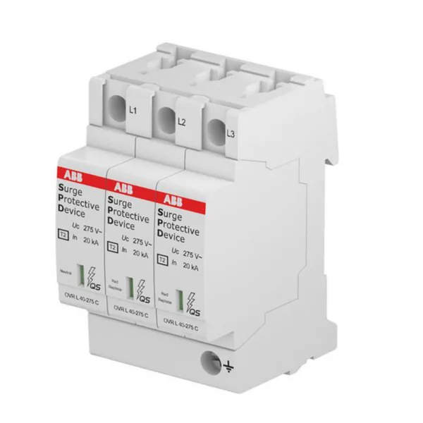 Ylijännitesuoja kiinteistö ABB OVR OVRT23L40275PQS, T2, 3-NAP