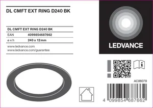 Mekaaninen lisätarvike Ledvance Downlight Comfort - MEKAANINEN LISÄTARV. LEDVANCE DL CMFT EXT RING D240 BK