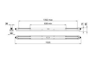 Teollisuusvalaisin suljettu Philips Coreline waterproof - TEOLLISUUSVAL SULJ CORELINE 4,6-8KLM 840 L1500 IP66 3LJ