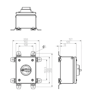 Turvakytkin väännin Katko IsoSafe KUT - TURVAKYTKIN VÄÄNNIN KUT 3X32A 400V 15KW 1NO/1NC