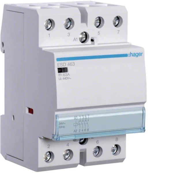 Kontaktori Hager ESD463 4s 63A k.24VAC