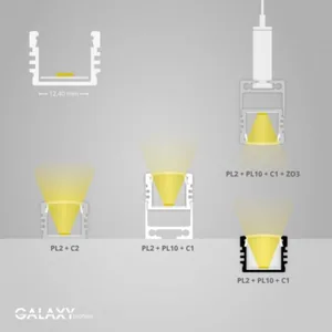 Valoprofiili/-nauha Galaxy Profiles PL - VALOPROFIILI/-NAUHA GALAXY PL2 LED-PROFIILI MUSTA 2M