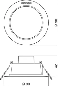 Alasvalo Ledvance Downlight Eco - ALASVALO LEDVANCE DL IP44 DN90 4W/865 400LM