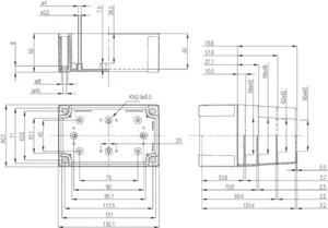 Asennuskotelo PC Fibox MNX PC 130x80 - ASENNUSKOTELO PC FIBOX PC 100/60 HG