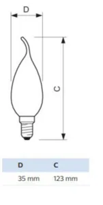 Kynttilälamppu Philips CorePro - KYNTTILÄLAMPPU COREPRO ND 2-25W E14 BA35 827 CL G 250