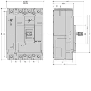 Kompaktikatkaisija Hager h3+ LSI - KOMPAKTIKATKAISIJA H3+ P630 LSI 4N 630A 110KA