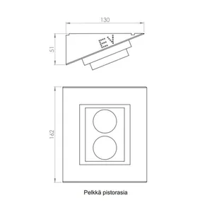 Pistorasia Elektro-Valo, kulma-asennettava - PISTORASIA ELEKTRO-VALO 2-OS SCHUKO VALK KULMA