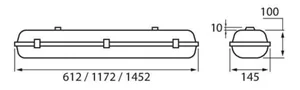 Teollisuusvalaisin suljettu Airam Futura ABS - TEOLLISUUSVALAISIN FUTURA ABS 1200 IP66 IK06 5000lm/840 DA2