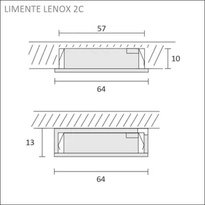 Kalustevalaisin Limente Lenox - KALUSTEVALAISIN LIMENTE LENOX 2C 3/4K 4W RST