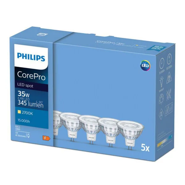 Kohdelamppu Philips CorePro 4.4-35W MR16 827 36D 5CT 345LM