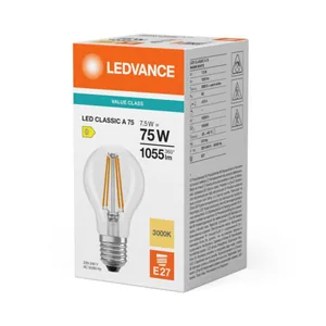 Vakiolamppu Ledvance Value Classic - VAKIOLAMPPU VALUE CLASSIC CLA 7,5W/830 1055LM E27 CL