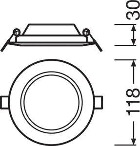 Alasvalo Ledvance Downlight Slim - ALASVALO DOWNLIGHT SLIM DL SLIM DN105 6W/3000K WT