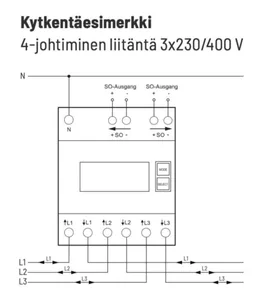 Energiamittari DIN Eltako Sarja 15 - ENERGIAMITTARI DIN SARJA 15 2-SUUNT,3X80A,4-DIN