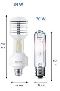 Ympärisäteilevä lamppu Philips MAS LED SON-T - YMPÄRISÄTEILEVÄ LAMPPU MAS LED E27 727 5400LM 70W=34W IF
