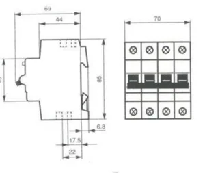 Johdonsuojakatkaisija ABB S200 B-käyrä 4-nap 3L+N - JOHDONSUOJAKATKAISIJA S200 S203-B40NA 4-NAP B40A
