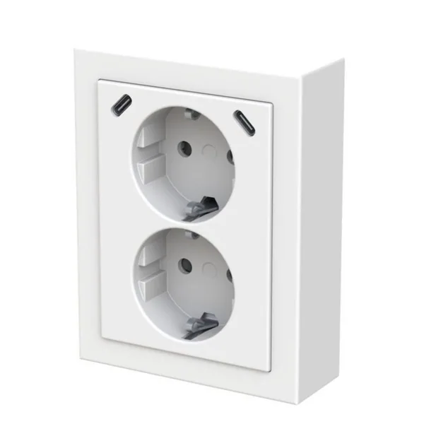 Pistorasia + USB ABB Impressivo 2-osainen 2S/16A/IP21 PPJ C+C MVAL
