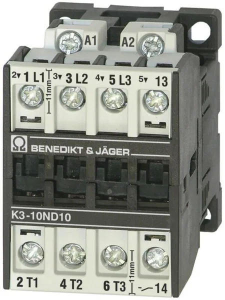 Kontaktori Benedikt & Jäger K3-10ND10 4KW 3S 1A AK 24V