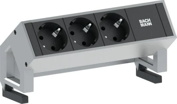 Pistorasiapaneelit DESK 2 Bachmann 3xSCH GST18 INOX LAKATTU