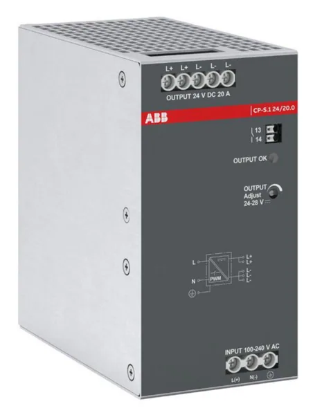 Teholähde ABB CP-S-sarja CP-S.1 24/20.0,LÄHTÖ:24VDC/20A