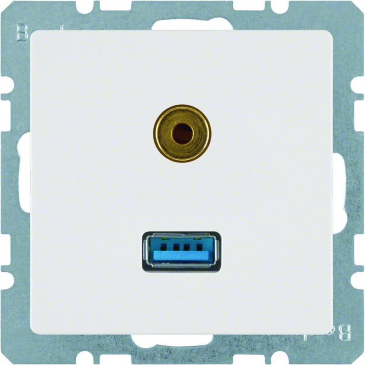 AV-rasia Hager Q.1 USB/3.5MM AUDIO UK VAL – valkoinen