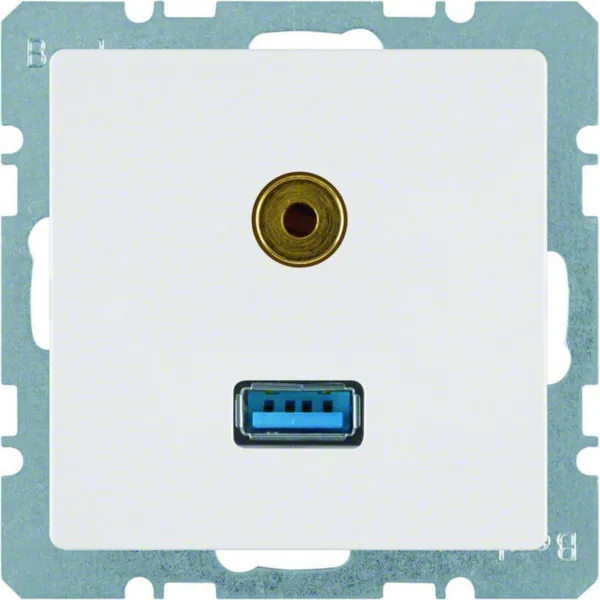 AV-rasia Hager Q.1 USB/3.5MM AUDIO UK VAL