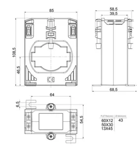 Virtamuuntaja kiinteä Circutor TDH8 - VIRTAMUUNTAJA KIINTEÄ CIRCUTOR TDH8 D43 300/5A 1VA LK0,2S