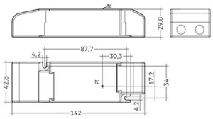 Elektroninen liitäntälaite Dreamled Tridonic - ELEKTR. LIITÄNTÄLAITE DREAMLED TASAJÄNNITELÄHDE/24V/35W/IP20