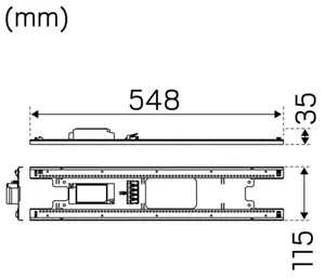 Sähköinen lisätarvike Hide-a-lite ReLine - SÄHKÖINEN LISÄTARV RELINE IP20 2000LM 15W 3/4K 600MM