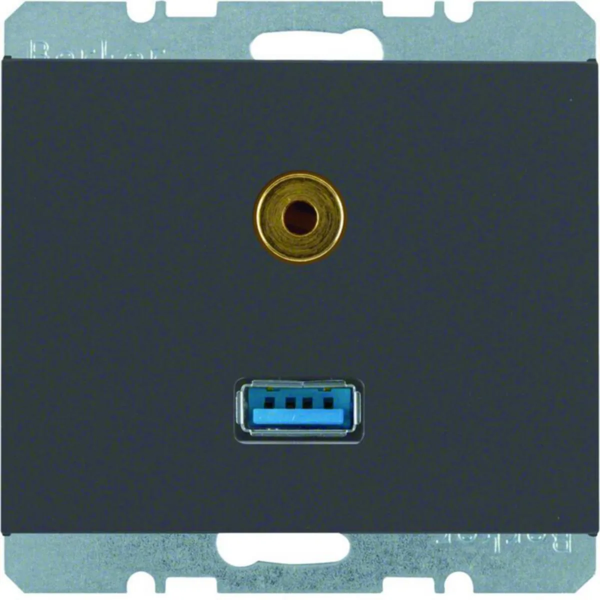 AV-rasia Hager K.1 USB/3.5MM AUDIO UK ANT – antrasiitti