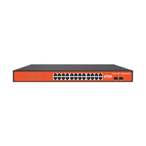 Ethernet kytkin Wi-Tek 24GE+2SFP 19" 1RU