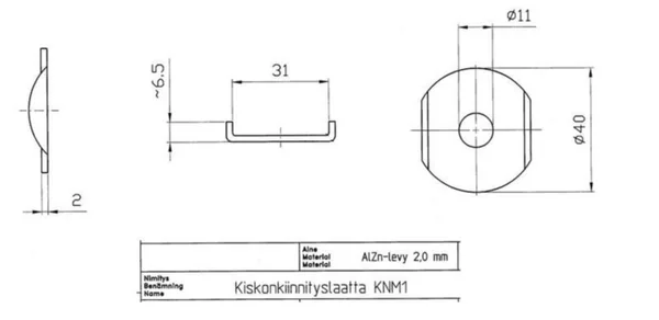 Kytkentälaatta KNM1 Ouneva
