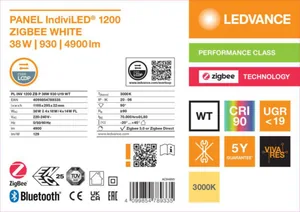 Moduulivalaisin Ledvance Panel IndiviLED® - MODUULIVALAISI PANEL INDIVILED PL INDV 1200 38W 930 ZIGBEE WT
