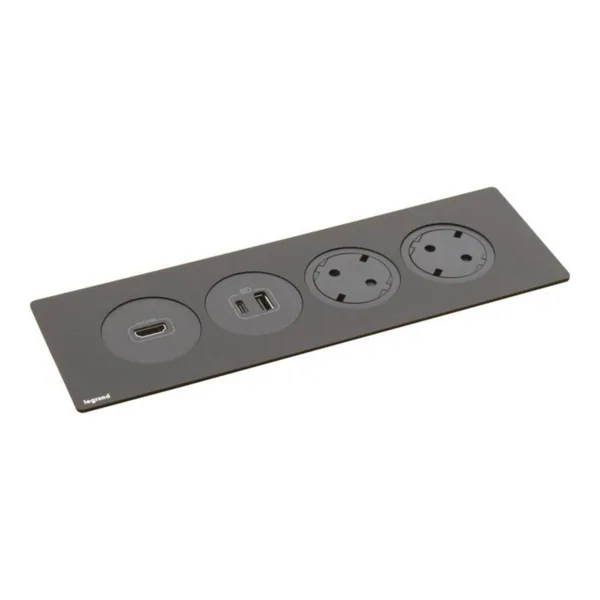 Pistorasiapaneeli Legrand Incara Disq'In, DISQIN 2S USB A+C 15W HDMI MUS