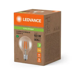 Sisustuslamppu Ledvance Super-Efficient Energy Efficiency Classic Globe - SISUSTUSLAMPPU LEDVANCE G95 3,8W/827 806LM E27 CL ELA
