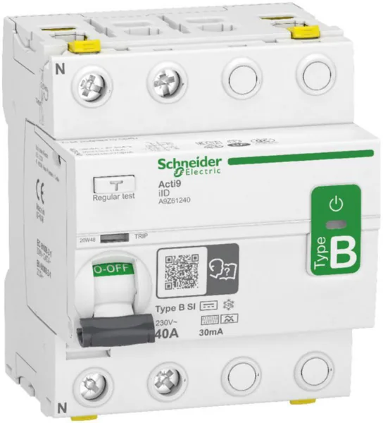 Vikavirtasuojakytkin Schneider Electric Acti 9 RCCB B SI 40A 2P 30MA
