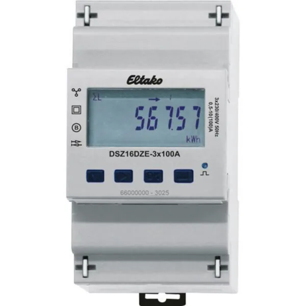 Energiamittari DIN Eltako Sarja 16 3X100A, 2-SUUNT, MODBUS, SUORA