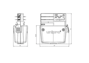 Kosketinkiskoadapteri Unipro A100 - KOSKETINKISKOADAPTERI UNIPRO UNIPRO A100W 16A 250/400V VALK