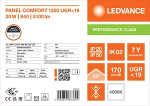 Moduulivalaisin Ledvance Panel PFM Comfort GEN2 1200 - MODUULIVALAISIN PANEL PFM PL CMFT 1200 30W 840 ML MP